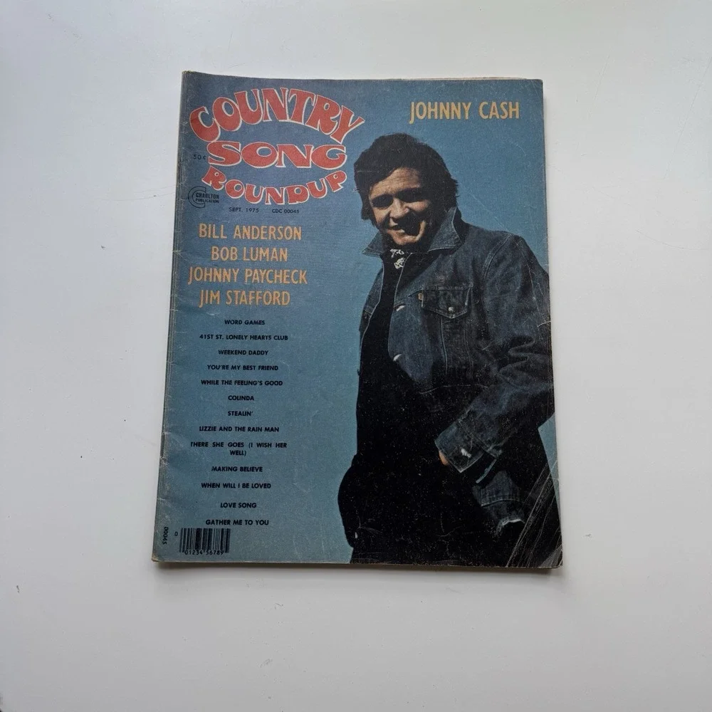 Johnny Cash  Covers Country Song Roundup Magazine September 1975 Jim Stafford